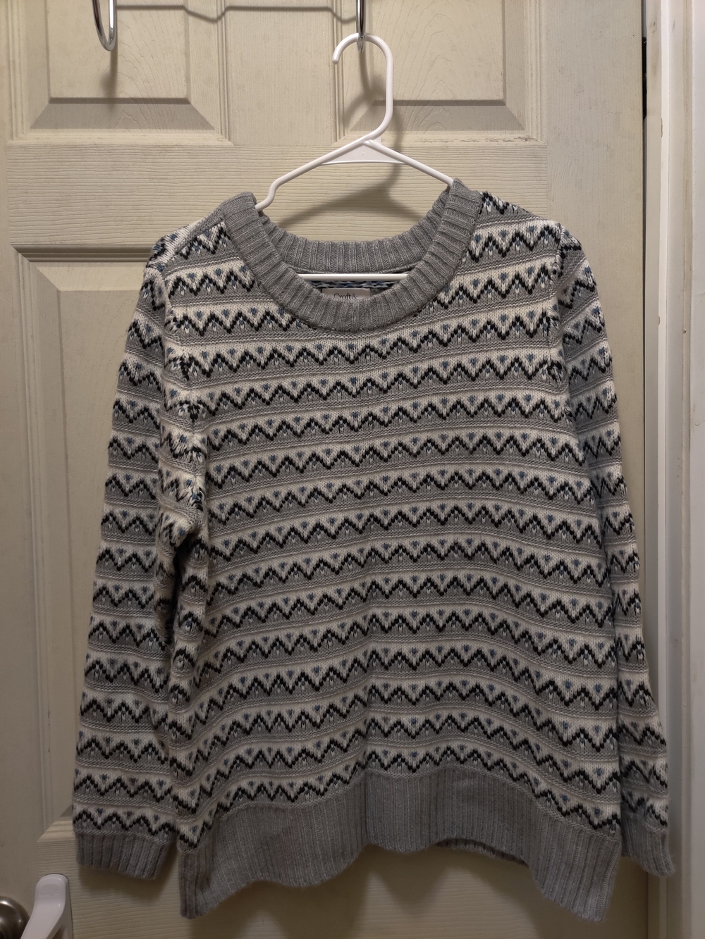 croft & barrow Gray Patterned Crewneck Sweater
